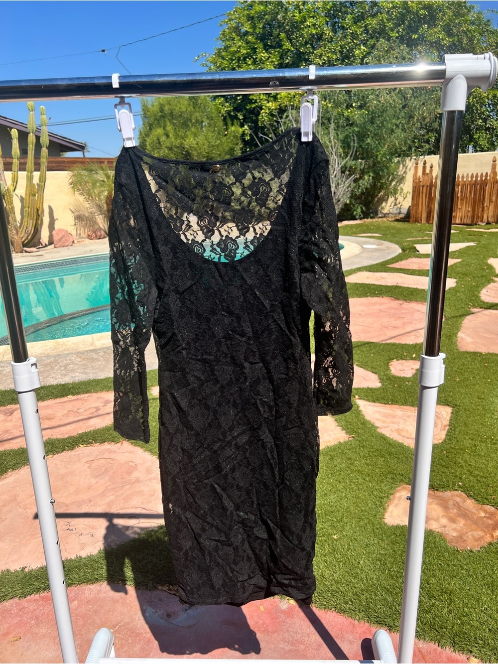 Vintage Guess Black Lace Sheath Dress - Women's Elegant Evening Dress